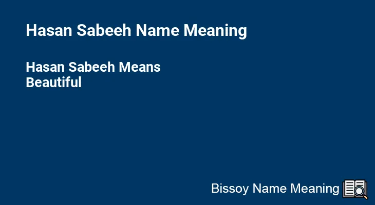 Hasan Sabeeh Name Meaning